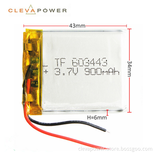 3.7V 900mAh 603443 Lithium Polymer LiPo battery